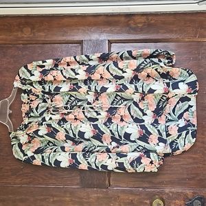 EUC Ann Taylor Floral Peasant Top - Size XL